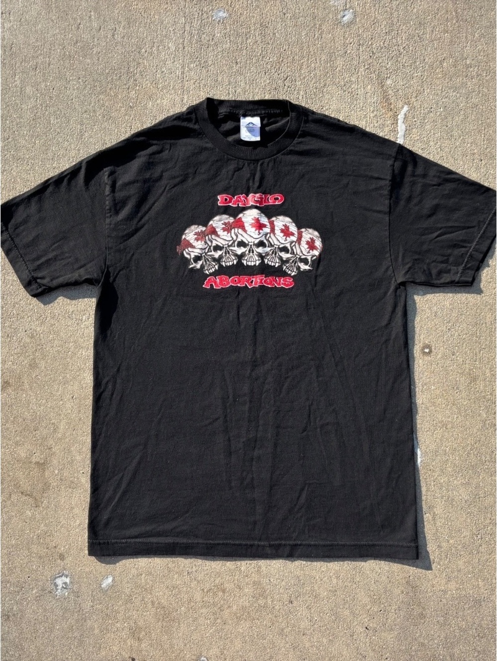 Vintage Dayglo Abortions Black Graphic T-Shirt Size Large